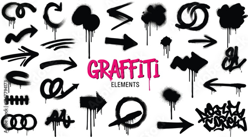 Hand drawn doodle illustrations of italian summer vacation elements including pizza wine palm trees and la dolce vita text