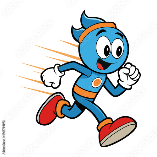 cartoon running with speed trail