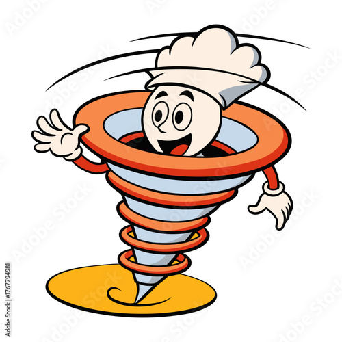 character spinning like a tornado