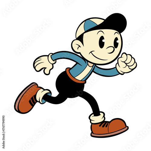 cartoon sneaking on tiptoes
