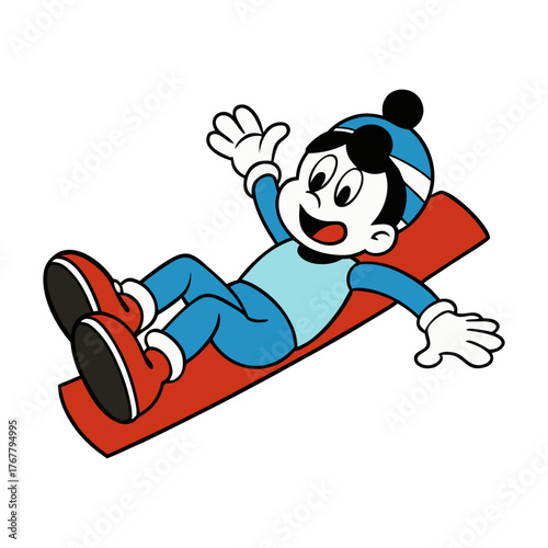 character sliding on the ground