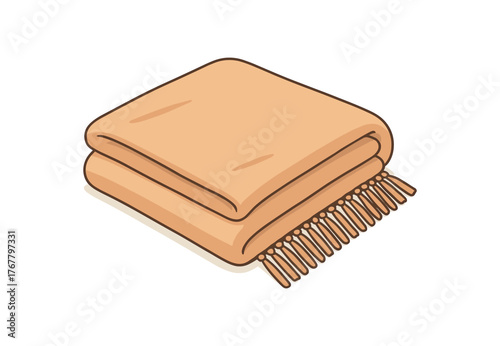 soft throw blanket cozy home essentials and comfort flat vector illustration style isolated on white background