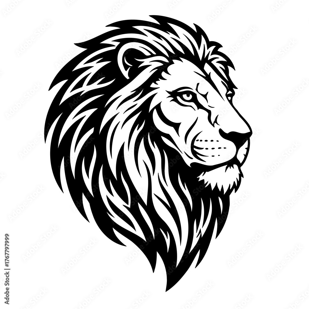 Fototapeta premium lion head vector illustration