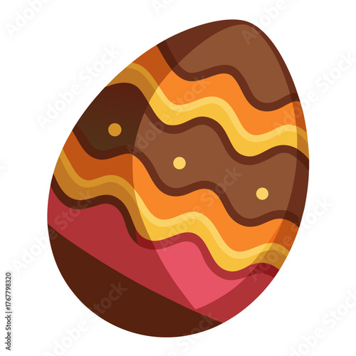 Chocolate bar shaped like an easter egg illustration
