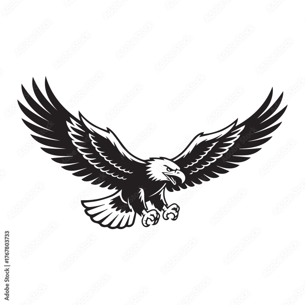 Obraz premium Flying Eagle Vector Silhouette Illustration
