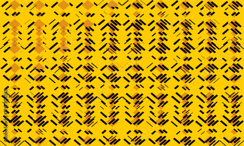 Yellow background with short strip abstract diamond of rectangle block strip seamless repeat pattern, replete patter image design for fabric printing or wallpaper or wrap package print fuzzy