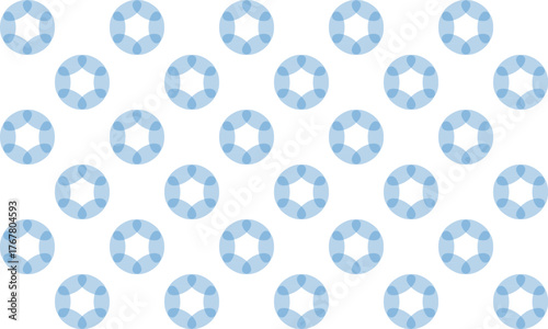 blue ring checkerboard block on white background, design for fabric print or t-shirt paint screening, rectangular patter