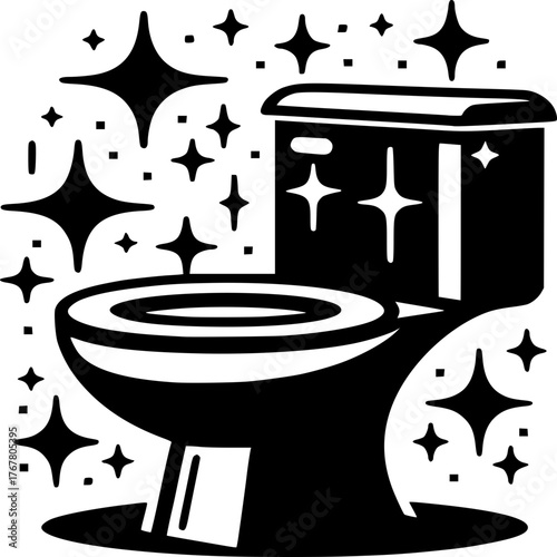 Spotless Sanitation: A gleaming, spotless toilet. Symbolizing the importance of hygiene and cleanliness in daily life.