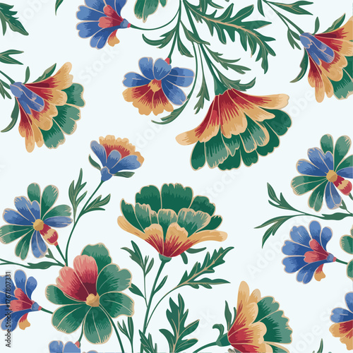 Watercolor seamless floral pattern design