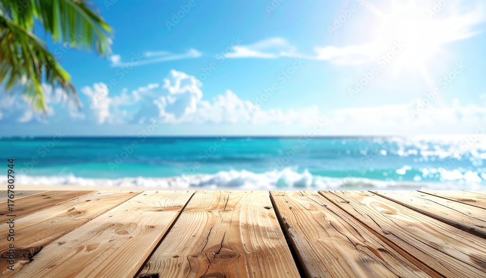 Fototapeta premium Relaxing beach scene with sunlight reflecting on turquoise waters tropical atmosphere landscape photography coastal view