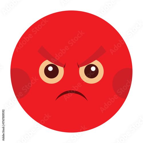 Angry red face emotion cartoon