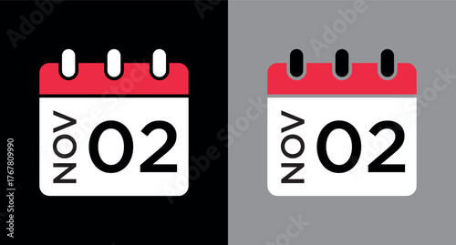 calendar - November 2 icon illustration isolated vector sign symbol