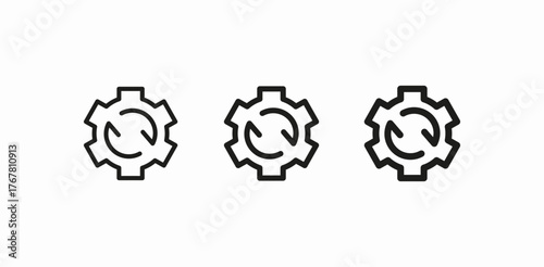 gear refresh settings icon icon sign vector