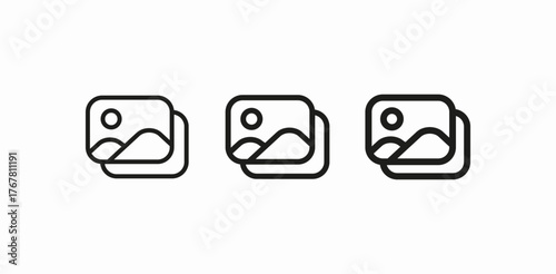 multiple images gallery icon sign vector