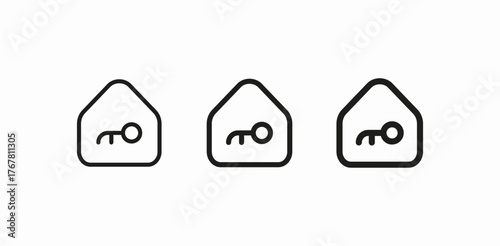 secure home key access icon sign vector