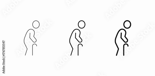 elderly person cane icon sign vector