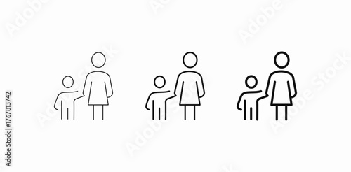 mother and son icon sign vector