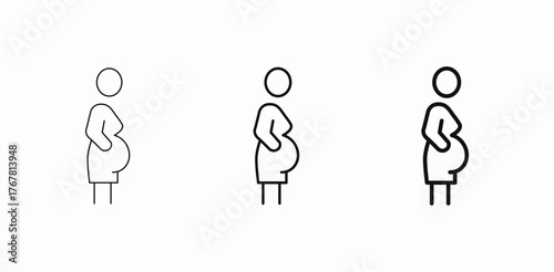 pregnant woman profile icon sign vector