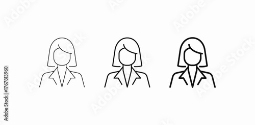 professional woman portrait icon sign vector