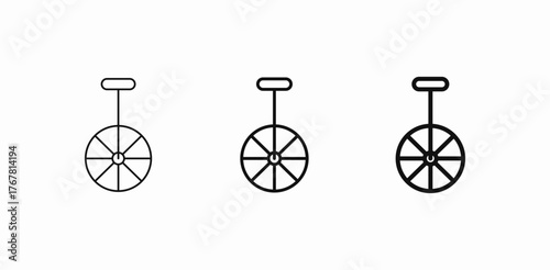 unicycle single-wheel bike icon sign vector
