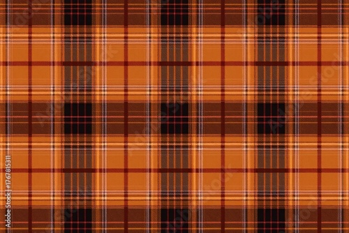 Warm orange and brown plaid pattern textile background