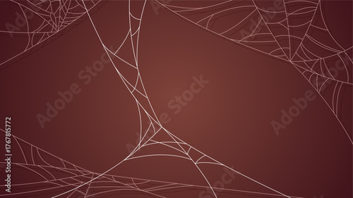 Spider Web On Dark Background Halloween Design Elements Spooky Scary Horror Decor Vector