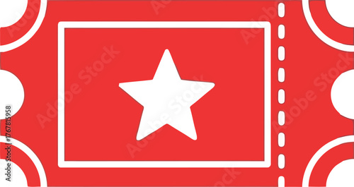 Red star ticket invitation event pass admission access vector