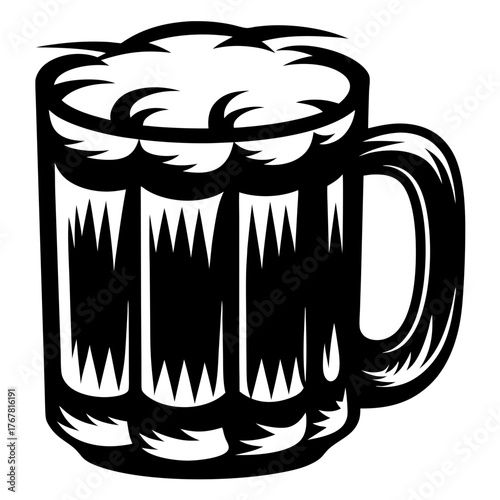 A steaming mug of beer with frothy head perfect for refreshment