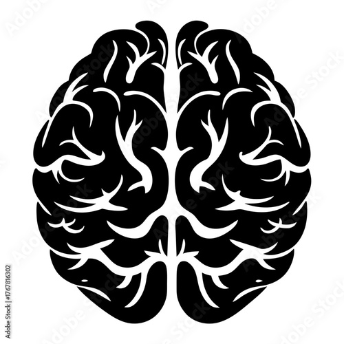 Abstract neural network brain silhouette for science and technology concepts