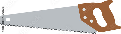 Vintage hand saw woodworking tool carpentry craftsmanship vector