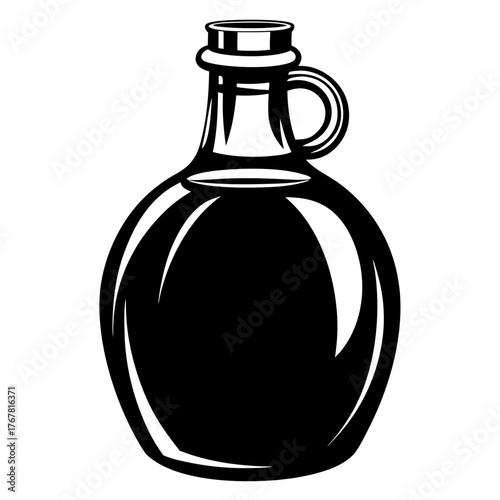 Classic glass olive oil bottle with handle and stopper