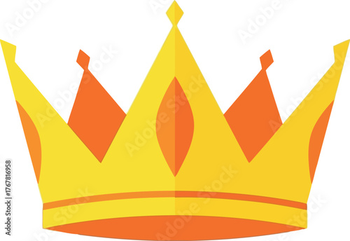 Golden regal crown emblem majestic royalty symbol elegant icon vector