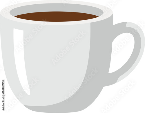 Espresso coffee cup morning refreshment hot beverage ceramic mug vector