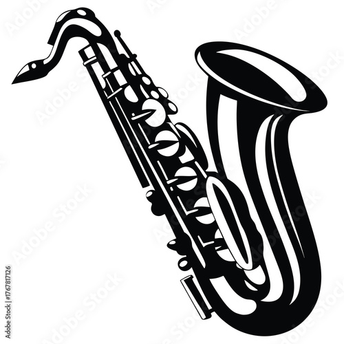 Classic saxophone silhouette musical instrument jazz brass photography