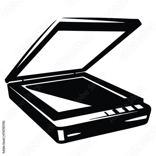 Flatbed scanner with open lid digital imaging technology device