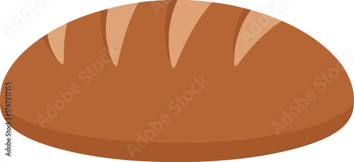 Artisan sourdough bread loaf isolated warm baked food vector