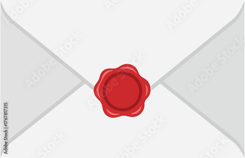 Elegant white envelope wax seal classic communication sealing letter vector