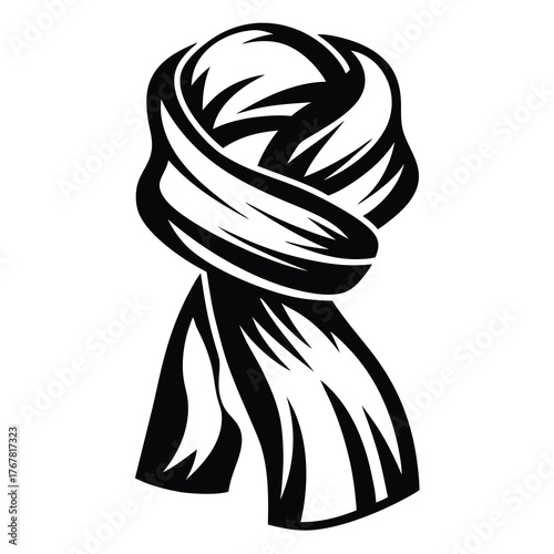 Stylized black and white scarfy image