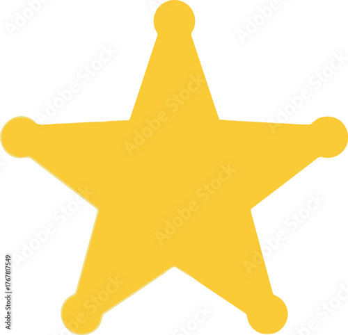 Golden sheriff star badge isolated on white vector