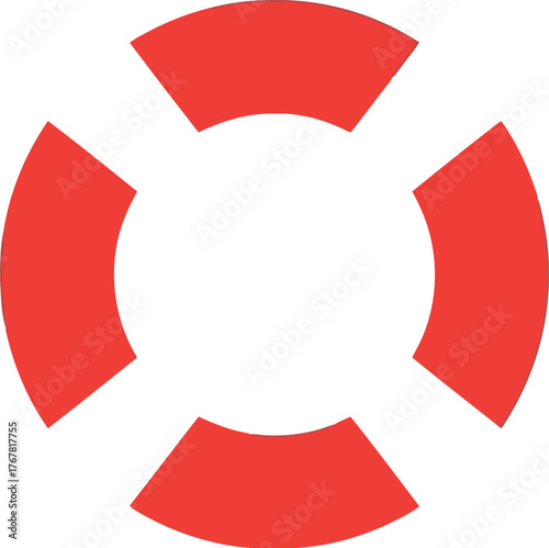 Red lifebuoy symbol isolated simple vector illustration vector