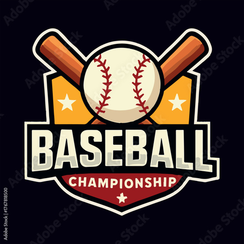 Baseball ball and bat illustration for sport and game
