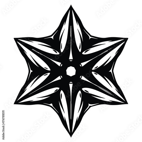 Black and white shuriken ninja star weapon icon design