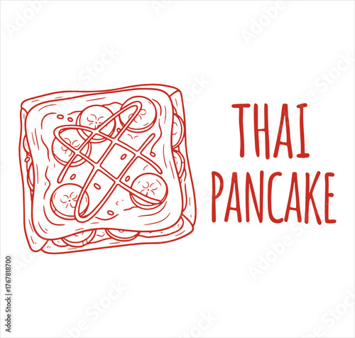 Thai Pancake Roti Street Food Art Banana Dessert Logo & Graphic