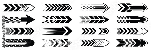 Motorsport Vector Designs, Racing Stripes and Checkered Flags, Speed Decals, Car Graphics Elements, Automotive Illustration for Racing, Motorsport, and High-Speed Vehicle Projects