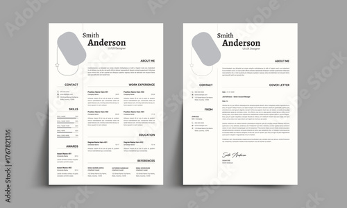 Modern Professional Resume & Cover Letter Template | Clean Minimalist CV Design