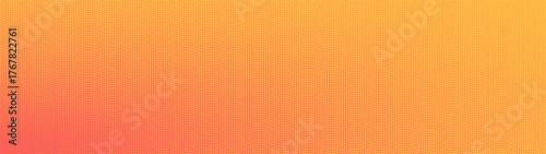 Pop art halftone pattern angular faded structure ultra wide 32:9 aspect ratio yellow red vector abstract background. Wavy dotted half tone texture panoramic format psychedelic graphic abstraction