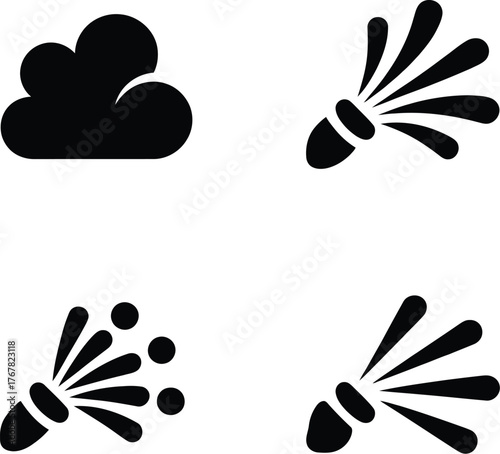 Cloud Spray Illustration Vector Weather Icon