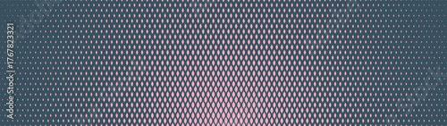 Boho scale halftone pattern radial structure ultra wide 32:9 aspect ratio pale pink blue vector abstract background. Bohemian retro style half tone graphic panoramic ultrawide format fancy abstraction