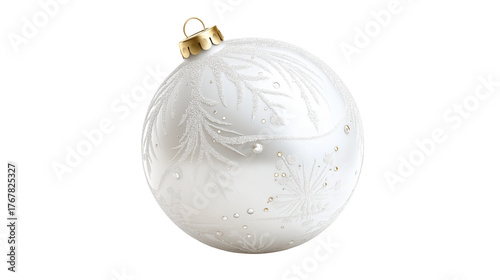 white  christmas ball isolated on white transparent background , png 