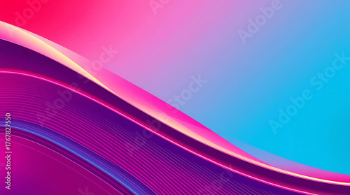Abstract gradient background with a vibrant blend of pink and blue, featuring a smooth wave design that adds a touch of elegance and modernity to any project